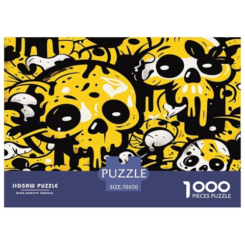 Schädel Puzzles 1000 Teile Schwer Puzzle Spielzeug Lernspiel Impossible Herausforderung Spielzeug Für Erwachsene Kinder 70x50cm/1000pcs von JLZBXCUER