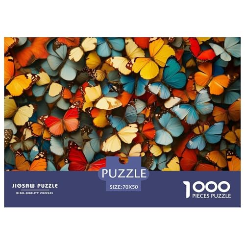 Schmetterling Puzzle 1000 Teile Schwer Puzzle Spielzeug Lernspiel Impossible Herausforderungsspielzeug Für Erwachsene Und Kinder in Bewährter 70x50cm/1000pcs von JLZBXCUER