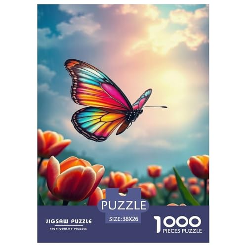Schmetterling Puzzles 1000 Teile Schwer Puzzle Spielzeug Lernspiel Impossible Herausforderungsspielzeug Für Erwachsene Kinder 38x26cm/1000pcs von JLZBXCUER