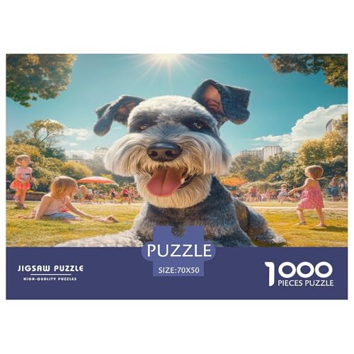 Schnauzer Puzzle 1000-teilige Schwer Puzzle Spielzeug Lernspiel Impossible Herausforderungsspielzeug Für Erwachsene Und Kinder Ab 12 Jahren 70x50cm/1000pcs von JLZBXCUER