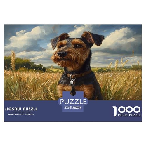 Schnauzer Puzzles 1000 Teile Schwer Puzzle Spielzeug Lernspiel Impossible Herausforderungsspielzeug Für Erwachsene Kinder 38x26cm/1000pcs von JLZBXCUER