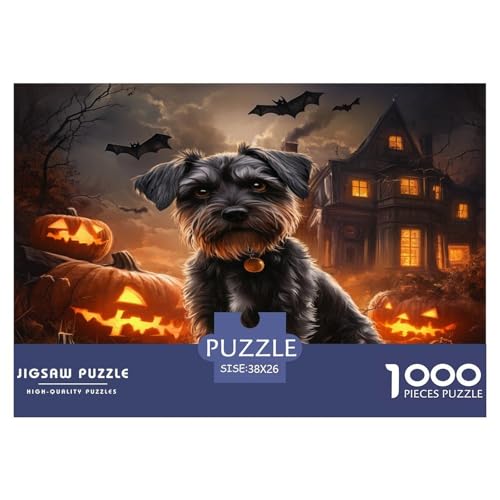 Schnauzer Puzzles 1000 Teile Schwer Puzzle Spielzeug Lernspiel Impossible Herausforderungsspielzeug Für Erwachsene Und Kinder Ab 12 Jahren 38x26cm/1000pcs von JLZBXCUER