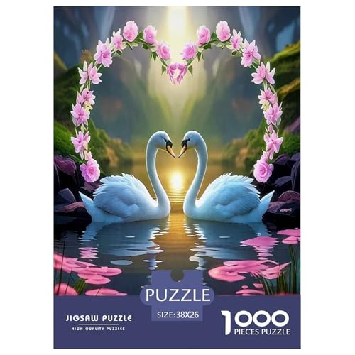 Schwan Puzzle 1000 Teile Schwer Puzzle Spielzeug Lernspiel Impossible Herausforderung Spielzeug Für Erwachsene Kinder 38x26cm/1000pcs von JLZBXCUER