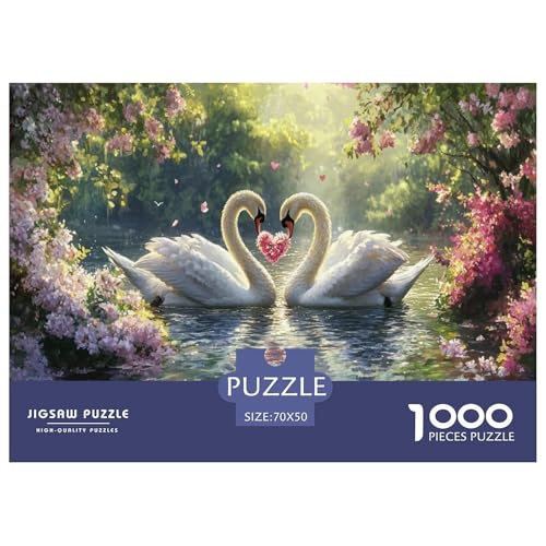 Schwan Puzzle 1000 Teile Schwer Puzzle Spielzeug Lernspiel Impossible Herausforderung Spielzeug Für Erwachsene Und Kinder Ab 12 Jahren 70x50cm/1000pcs von JLZBXCUER