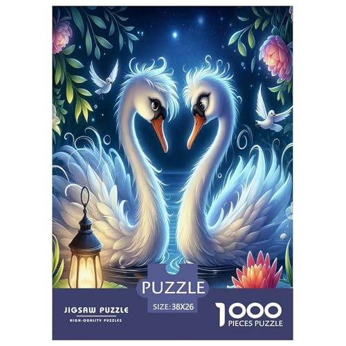 Schwan Puzzle 1000 Teile Schwer Puzzle Spielzeug Lernspiel Impossible Herausforderungsspielzeug Für Erwachsene Kinder 38x26cm/1000pcs von JLZBXCUER