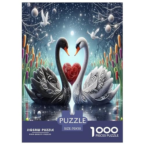 Schwan Puzzle 1000 Teile Schwer Puzzle Spielzeug Lernspiel Impossible Herausforderungsspielzeug Für Erwachsene Kinder 70x50cm/1000pcs von JLZBXCUER