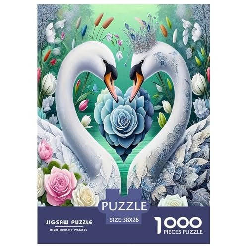 Schwan Puzzle 1000 Teile Schwer Puzzle Spielzeug Pädagogisches Spiel Impossible Herausforderungsspielzeug Für Erwachsene Kinder 38x26cm/1000pcs von JLZBXCUER