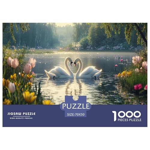 Schwan Puzzle 1000-teilige Schwer Puzzle Spielzeug Lernspiel Impossible Herausforderung Spielzeug Für Erwachsene Und Kinder Ab 12 Jahren 70x50cm/1000pcs von JLZBXCUER