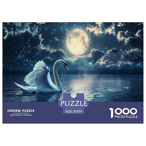 Schwan Puzzle 1000-teilige Schwer Puzzle Spielzeug Pädagogisches Spiel Impossible künstlerischer Stil Herausforderung Spielzeug Für Erwachsene Kinder 70x50cm/1000pcs von JLZBXCUER