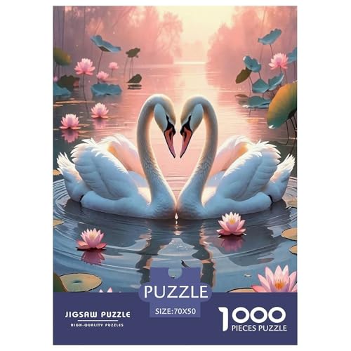 Schwan Puzzles 1000 Teile Schwer Puzzle Spielzeug Lernspiel Impossible Herausforderungsspielzeug Für Erwachsene Kinder 70x50cm/1000pcs von JLZBXCUER