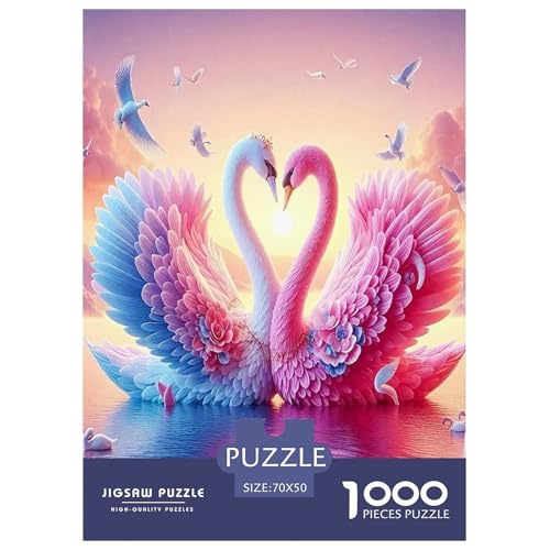 Schwan Puzzles 1000 Teile Schwer Puzzle Spielzeug Lernspiel Impossible Herausforderungsspielzeug Für Erwachsene Kinder 70x50cm/1000pcs von JLZBXCUER