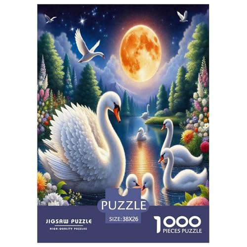 Schwan Puzzles 1000 Teile Schwer Puzzle Spielzeug Pädagogisches Spiel Impossible Herausforderungsspielzeug Für Erwachsene Kinder 38x26cm/1000pcs von JLZBXCUER