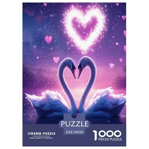 Schwan Puzzles 1000 Teile Schwer Puzzle Spielzeug Pädagogisches Spiel Impossible Herausforderungsspielzeug Für Erwachsene Kinder 70x50cm/1000pcs von JLZBXCUER
