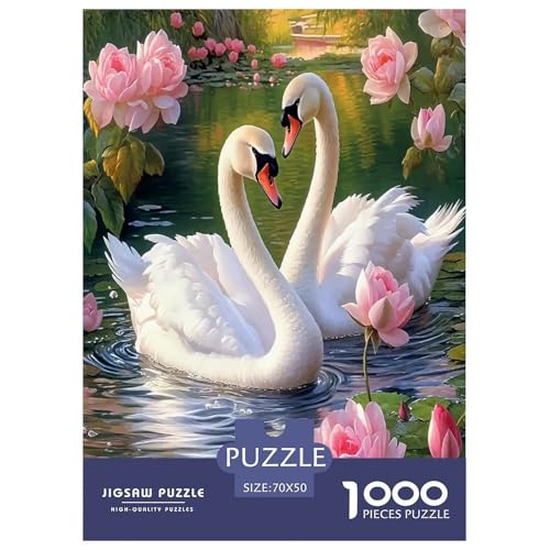 Schwan Puzzles 1000-teilige Schwer Puzzle Spielzeug Lernspiel Impossible Herausforderungsspielzeug Für Erwachsene Kinder 70x50cm/1000pcs von JLZBXCUER