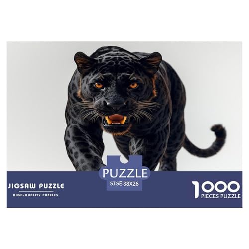 Schwarze Panther Puzzle 1000-teilige Schwer Puzzle Spielzeug Lernspiel Impossible Herausforderung Spielzeug Für Erwachsene Und Kinder Ab 14 Jahren 38x26cm/1000pcs von JLZBXCUER