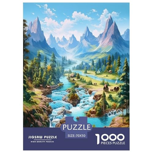 Seen und schneebedeckte Berge Puzzles 1000 Teile Schwer Puzzle Spielzeug Pädagogisches Spiel Impossible Herausforderungsspielzeug Für Erwachsene Und Kinder Ab 12 Jahren 70x50cm/1000pcs von JLZBXCUER