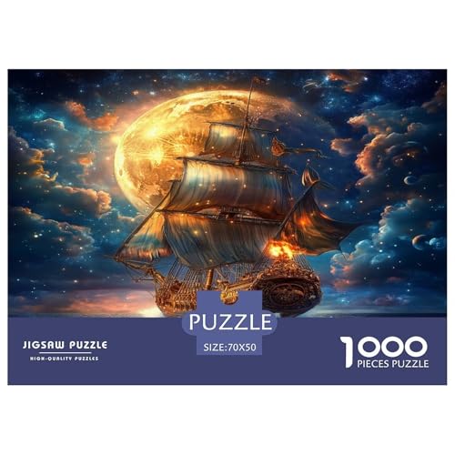 Segelboot Puzzle 1000-teilige Schwer Puzzle Spielzeug Lernspiel Impossible Herausforderungsspielzeug Für Erwachsene Kinder 70x50cm/1000pcs von JLZBXCUER