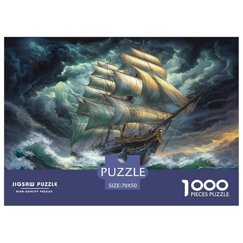 Segelboot Puzzles 1000-teilige Schwer Puzzle Spielzeug Lernspiel Impossible Herausforderungsspielzeug Für Erwachsene Kinder 70x50cm/1000pcs von JLZBXCUER