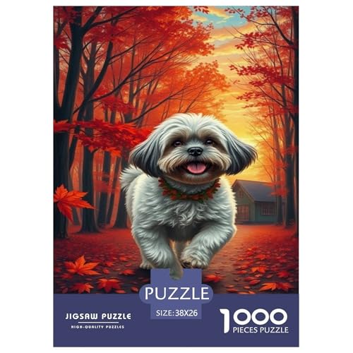 Shih Tzu Puzzle 1000-teilige Schwer Puzzle Spielzeug Pädagogisches Spiel Impossible Haustier Hund Herausforderung Spielzeug Für Erwachsene Und Kinder in Bewährter 38x26cm/1000pcs von JLZBXCUER