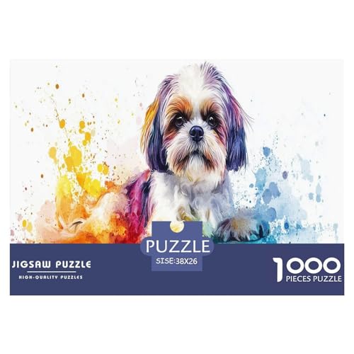 Shih Tzu Puzzles 1000 Teile Schwer Puzzle Spielzeug Lernspiel Impossible Herausforderung Spielzeug Für Erwachsene Und Kinder Ab 12 Jahren 38x26cm/1000pcs von JLZBXCUER