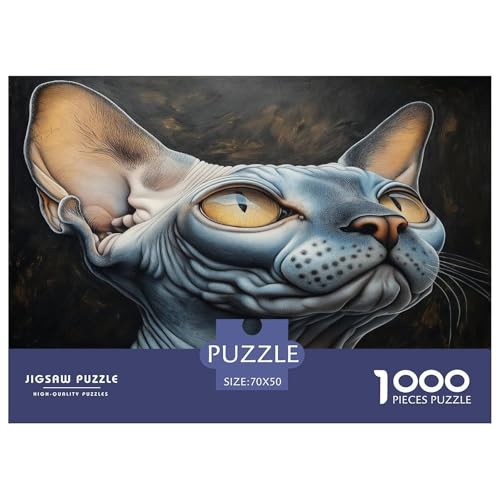 Sphinx Katze Puzzles 1000 Teile Schwer Puzzle Spielzeug Lernspiel Impossible Herausforderungsspielzeug Für Erwachsene Und Kinder in Bewährter 70x50cm/1000pcs von JLZBXCUER