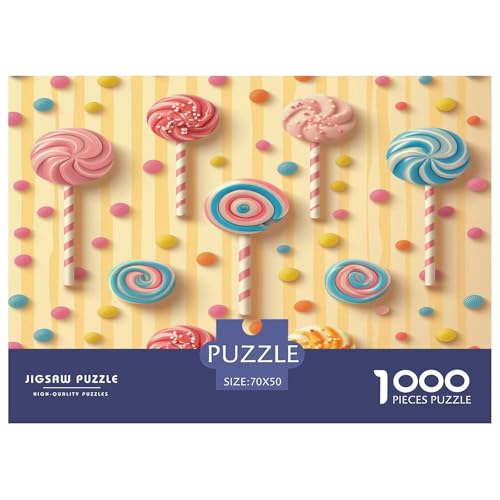Süßigkeiten Puzzle 1000-teilige Schwer Puzzle Spielzeug Lernspiel Impossible Herausforderungsspielzeug Für Erwachsene Kinder 70x50cm/1000pcs von JLZBXCUER