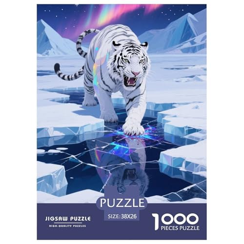Tiger Puzzle 1000 Teile Schwer Puzzle Spielzeug Lernspiel Impossible Herausforderungsspielzeug Für Erwachsene Kinder 38x26cm/1000pcs von JLZBXCUER