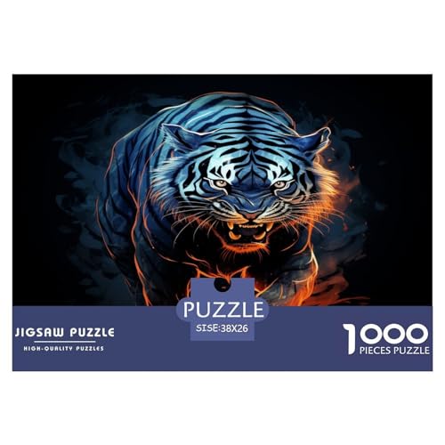 Tiger Puzzle 1000-teilige Schwer Puzzle Spielzeug Lernspiel Impossible Herausforderung Spielzeug Für Erwachsene Kinder 38x26cm/1000pcs von JLZBXCUER