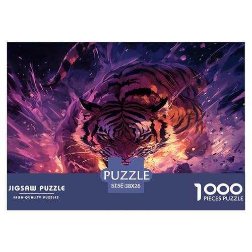 Tiger Puzzles 1000 Teile Schwer Puzzle Spielzeug Lernspiel Impossible Herausforderungsspielzeug Für Erwachsene Kinder 38x26cm/1000pcs von JLZBXCUER