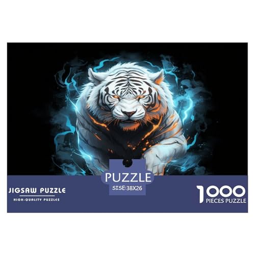 Tiger Puzzles 1000 Teile Schwer Puzzle Spielzeug Lernspiel Impossible Herausforderungsspielzeug Für Erwachsene Kinder 38x26cm/1000pcs von JLZBXCUER