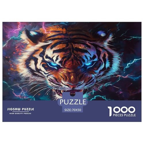 Tiger Puzzles 1000 Teile Schwer Puzzle Spielzeug Lernspiel Impossible Herausforderungsspielzeug Für Erwachsene Und Kinder Ab 12 Jahren 70x50cm/1000pcs von JLZBXCUER