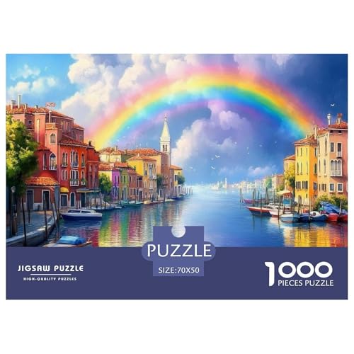 Venedig Wasserstadt Puzzle 1000 Teile Schwer Puzzle Spielzeug Pädagogisches Spiel Impossible Herausforderungsspielzeug Für Erwachsene Kinder 70x50cm/1000pcs von JLZBXCUER