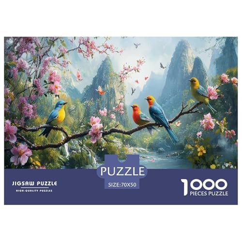 Vogel Puzzles 1000-teilige Schwer Puzzle Spielzeug Lernspiel Impossible Herausforderungsspielzeug Für Erwachsene Kinder 70x50cm/1000pcs von JLZBXCUER