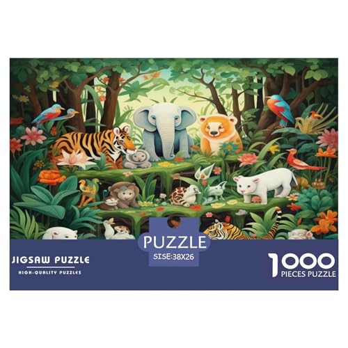 Waldtiere Puzzle 1000-teilige Schwer Puzzle Spielzeug Lernspiel Impossible Herausforderungsspielzeug Für Erwachsene Und Kinder Ab 14 Jahren 38x26cm/1000pcs von JLZBXCUER