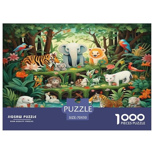Waldtiere Puzzles 1000 Teile Schwer Puzzle Spielzeug Lernspiel Impossible Herausforderung Spielzeug Für Erwachsene Kinder 70x50cm/1000pcs von JLZBXCUER