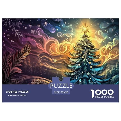 Weihnachtsbaum Puzzle 1000 Teile Schwer Puzzle Spielzeug Lernspiel Impossible Herausforderungsspielzeug Für Erwachsene Kinder 70x50cm/1000pcs von JLZBXCUER