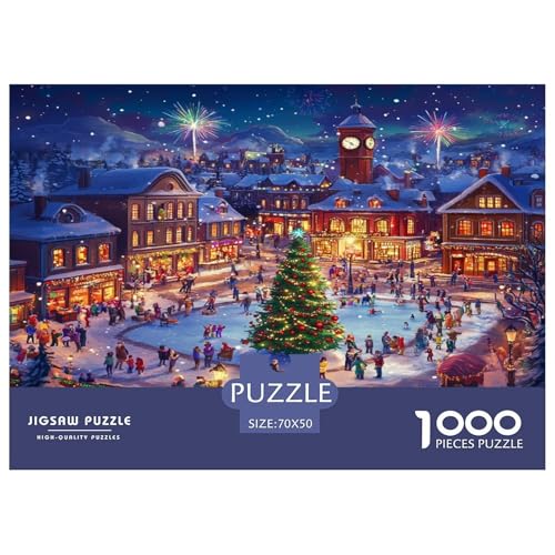 Weihnachtsbaum Puzzle 1000 Teile Schwer Puzzle Spielzeug Pädagogisches Spiel Impossible Herausforderungsspielzeug Für Erwachsene Kinder 70x50cm/1000pcs von JLZBXCUER