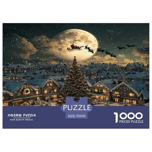 Weihnachtsbaum Puzzles 1000 Teile Schwer Puzzle Spielzeug Pädagogisches Spiel Impossible Herausforderungsspielzeug Für Erwachsene Kinder 70x50cm/1000pcs von JLZBXCUER