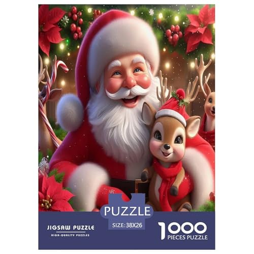 Weihnachtsmann Puzzle 1000 Teile Schwer Puzzle Spielzeug Lernspiel Impossible Herausforderung Spielzeug Für Erwachsene Kinder 38x26cm/1000pcs von JLZBXCUER