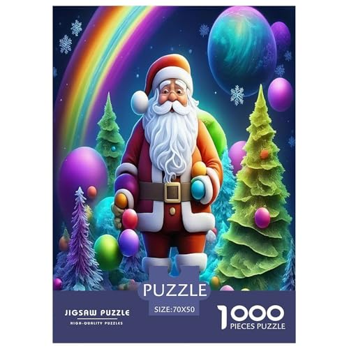Weihnachtsmann Puzzle 1000 Teile Schwer Puzzle Spielzeug Lernspiel Impossible Herausforderung Spielzeug Für Erwachsene Kinder 70x50cm/1000pcs von JLZBXCUER