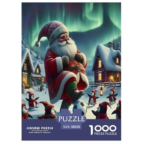 Weihnachtsmann Puzzle 1000 Teile Schwer Puzzle Spielzeug Lernspiel Impossible Herausforderungsspielzeug Für Erwachsene Kinder 38x26cm/1000pcs von JLZBXCUER