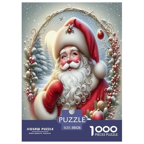 Weihnachtsmann Puzzles 1000 Teile Schwer Puzzle Spielzeug Lernspiel Impossible Herausforderungsspielzeug Für Erwachsene Kinder 38x26cm/1000pcs von JLZBXCUER