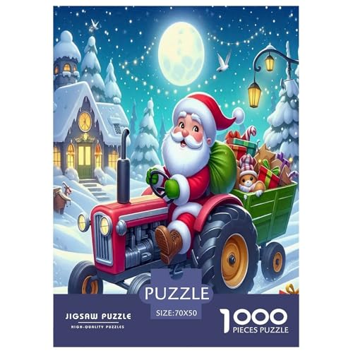 Weihnachtsmann Puzzles 1000-teilige Schwer Puzzle Spielzeug Lernspiel Impossible Herausforderungsspielzeug Für Erwachsene Kinder 70x50cm/1000pcs von JLZBXCUER