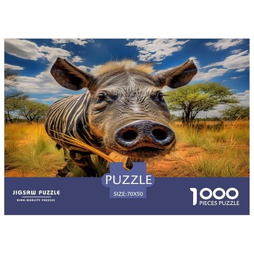 Wildschwein Puzzle 1000-teilige Schwer Puzzle Spielzeug Lernspiel Impossible Herausforderungsspielzeug Für Erwachsene Und Kinder Ab 12 Jahren 70x50cm/1000pcs von JLZBXCUER