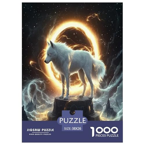 Wolf Puzzle 1000 Teile Schwer Puzzle Spielzeug Lernspiel Impossible Herausforderung Spielzeug Für Erwachsene Kinder 38x26cm/1000pcs von JLZBXCUER