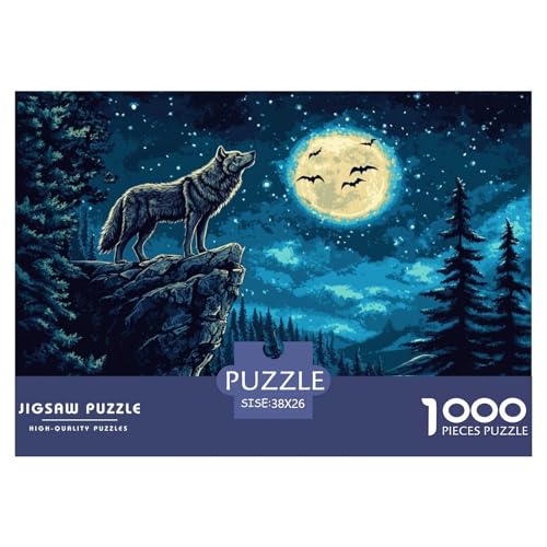 Wolf Puzzle 1000 Teile Schwer Puzzle Spielzeug Lernspiel Impossible Herausforderungsspielzeug Für Erwachsene Kinder 38x26cm/1000pcs von JLZBXCUER