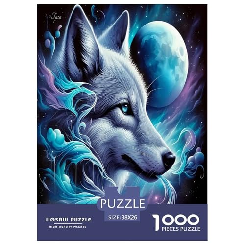 Wolf Puzzle 1000 Teile Schwer Puzzle Spielzeug Lernspiel Impossible Herausforderungsspielzeug Für Erwachsene Kinder 38x26cm/1000pcs von JLZBXCUER