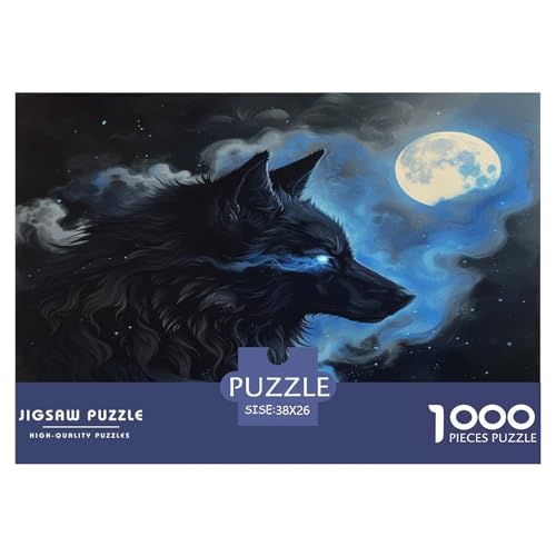 Wolf Puzzle 1000 Teile Schwer Puzzle Spielzeug Lernspiel Impossible Herausforderungsspielzeug Für Erwachsene Und Kinder Ab 14 Jahren 38x26cm/1000pcs von JLZBXCUER