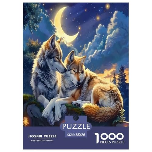 Wolf Puzzle 1000 Teile Schwer Puzzle Spielzeug Pädagogisches Spiel Impossible Herausforderungsspielzeug Für Erwachsene Kinder 38x26cm/1000pcs von JLZBXCUER