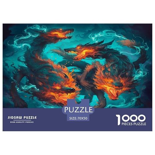 Wolf Puzzle 1000 Teile Schwer Puzzle Spielzeug Pädagogisches Spiel Impossible Herausforderungsspielzeug Für Erwachsene Kinder 70x50cm/1000pcs von JLZBXCUER